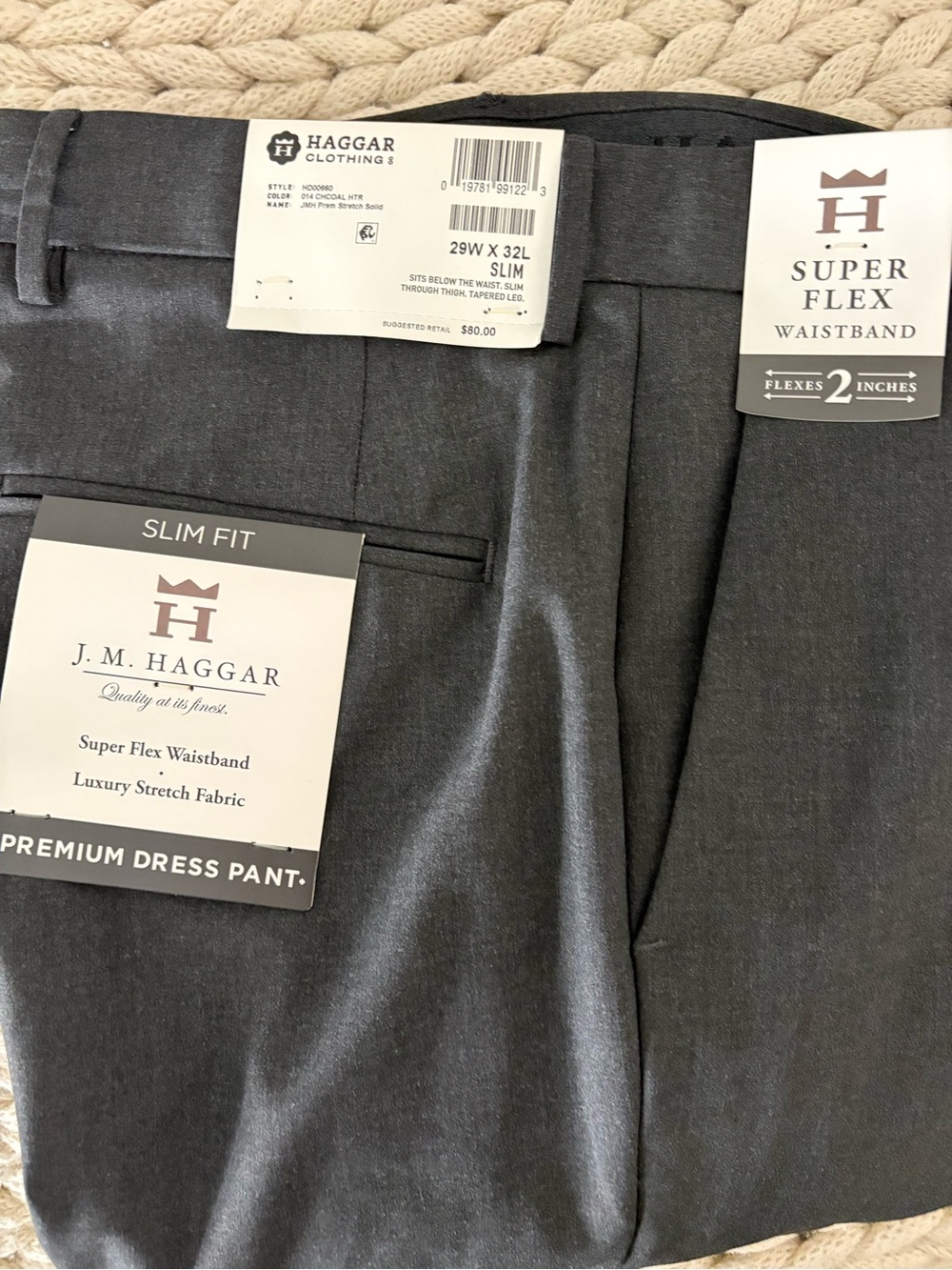 Haggar Slim Fit Men's Dress Pants in Charcoal Gray